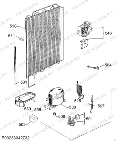 Взрыв-схема холодильника Electrolux ERF3315AOX - Схема узла Cooling system 017